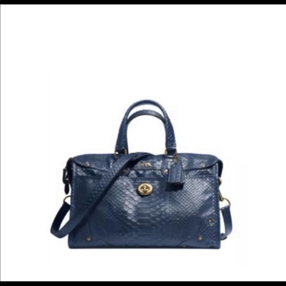 COACH Python Leather Rhyder Satchel